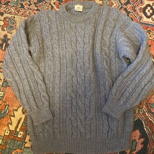 Irish wool sweater in pale blue size medium